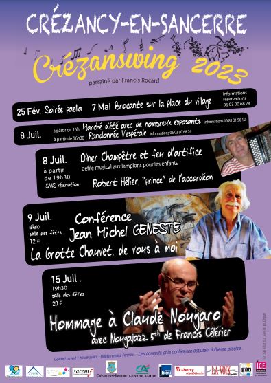 Crézanswing_2023_concerts_conférence_chauvet_nougaro_geneste_feu_d_artifice
