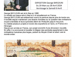 Exposition George BAYLOUNI du 29 03 au 28 04 2024