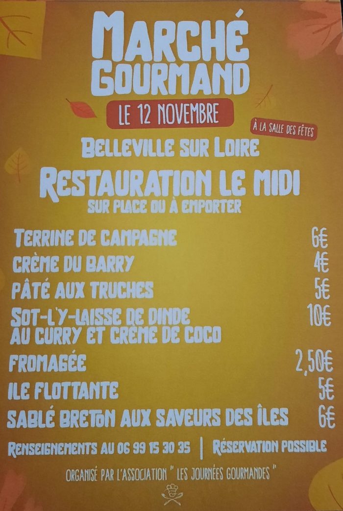 Marché Gourmand 12 11 2023 Belleville sur Loire