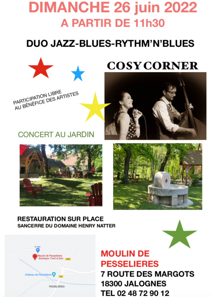 concert Cosy Corner 26 juin 2022 Moulin de Pesselieres
